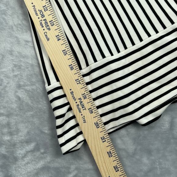 Worthington‎ Jumpsuit Womens Medium Black White Stripe Knit Cropped Wide Leg - Picture 10 of 16